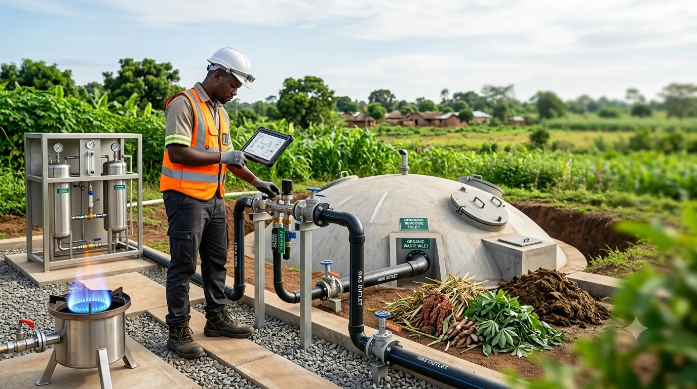 Modern biodigester supporting clean energy, organic waste management and productive agriculture