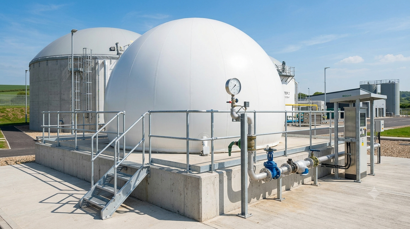 Biogas storage and distribution systems