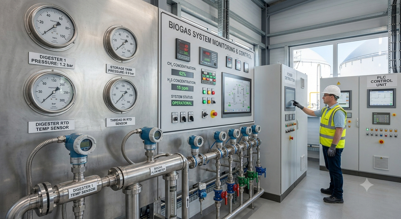 Biogas monitoring and control instruments
